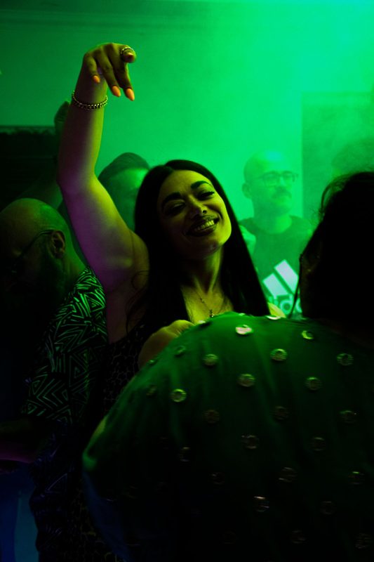 Dancing under green party lights – The Jaded live