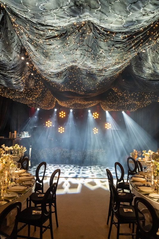 Function room with haze and light over the dance floor – The Jaded live